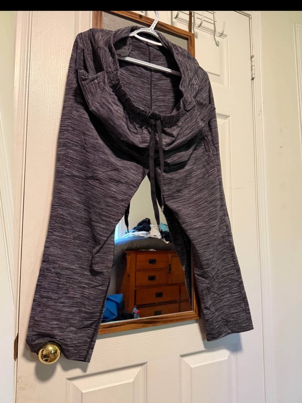 Drawstring Waist Heathered Gray Women's Lounge Pants
